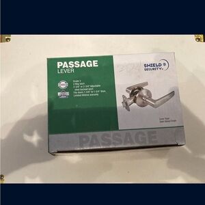 pack, Shield Security Passage Lockset Grade 3 Straight-Lever Satin Nickel